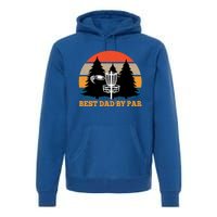 Frisbee Golf Fathers Day Funny Best Dad By Par Disc Golf Great Gift Premium Hoodie