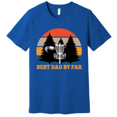 Frisbee Golf Fathers Day Funny Best Dad By Par Disc Golf Great Gift Premium T-Shirt