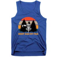 Frisbee Golf Fathers Day Funny Best Dad By Par Disc Golf Great Gift Tank Top