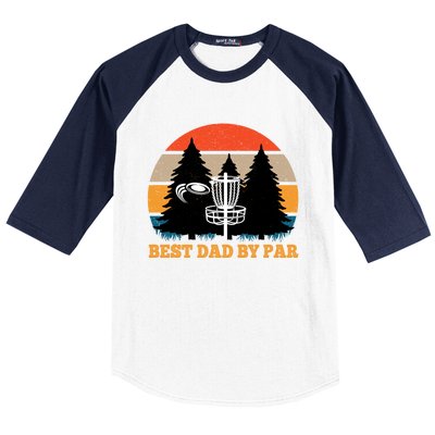 Frisbee Golf Fathers Day Funny Best Dad By Par Disc Golf Great Gift Baseball Sleeve Shirt