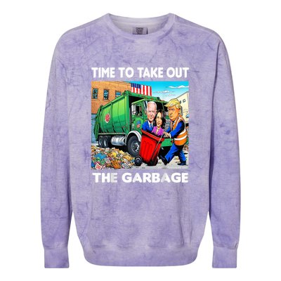 Funny Garbage For Trump 2024 Time To Take Out The Garbage Colorblast Crewneck Sweatshirt