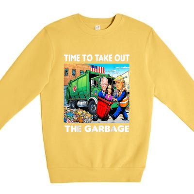 Funny Garbage For Trump 2024 Time To Take Out The Garbage Premium Crewneck Sweatshirt