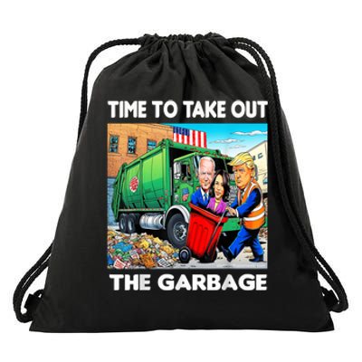 Funny Garbage For Trump 2024 Time To Take Out The Garbage Drawstring Bag