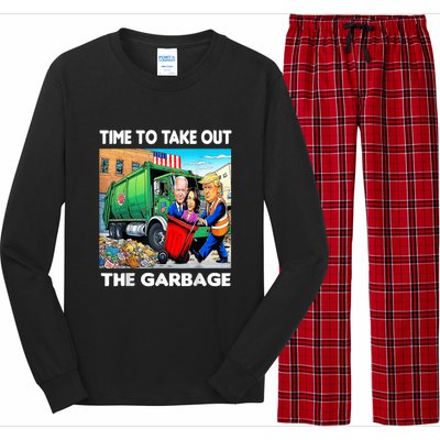 Funny Garbage For Trump 2024 Time To Take Out The Garbage Long Sleeve Pajama Set