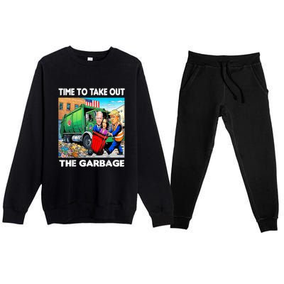 Funny Garbage For Trump 2024 Time To Take Out The Garbage Premium Crewneck Sweatsuit Set