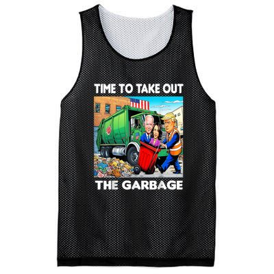 Funny Garbage For Trump 2024 Time To Take Out The Garbage Mesh Reversible Basketball Jersey Tank