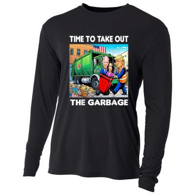 Funny Garbage For Trump 2024 Time To Take Out The Garbage Cooling Performance Long Sleeve Crew