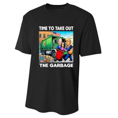 Funny Garbage For Trump 2024 Time To Take Out The Garbage Performance Sprint T-Shirt