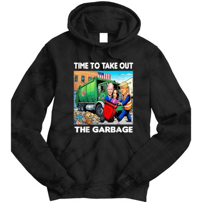 Funny Garbage For Trump 2024 Time To Take Out The Garbage Tie Dye Hoodie