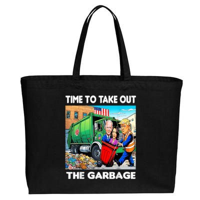 Funny Garbage For Trump 2024 Time To Take Out The Garbage Cotton Canvas Jumbo Tote