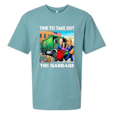 Funny Garbage For Trump 2024 Time To Take Out The Garbage Sueded Cloud Jersey T-Shirt