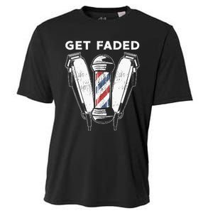 Funny Get Faded Barber Gift For Men Women Cool Hairstylist Cooling Performance Crew T-Shirt