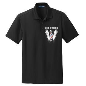 Funny Get Faded Barber Gift For Men Women Cool Hairstylist Dry Zone Grid Polo