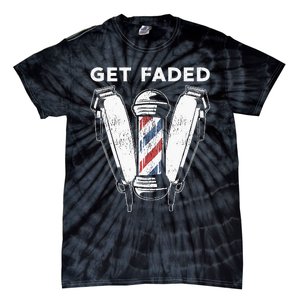 Funny Get Faded Barber Gift For Men Women Cool Hairstylist Tie-Dye T-Shirt