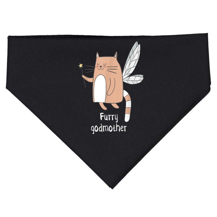 Furry Godmother Funny Cat Godmother Cute Cat Lover USA-Made Doggie Bandana