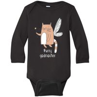 Furry Godmother Funny Cat Godmother Cute Cat Lover Baby Long Sleeve Bodysuit