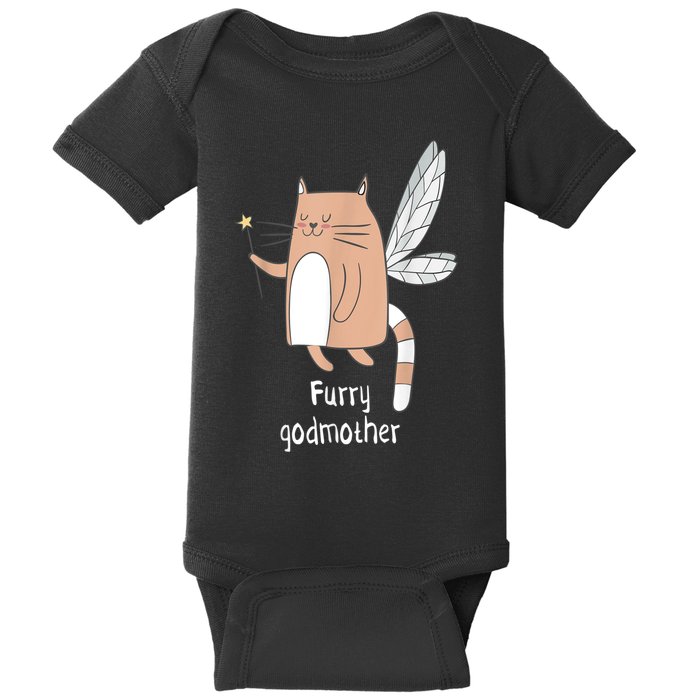 Furry Godmother Funny Cat Godmother Cute Cat Lover Baby Bodysuit