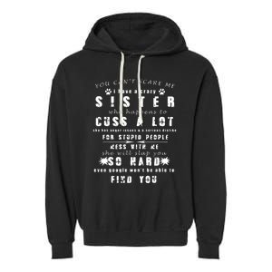 Funny Gift For Brother From Awesome Sister Birthday Garment-Dyed Fleece Hoodie