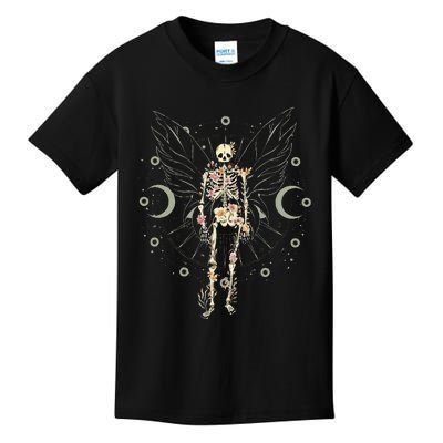 Fairy Grunge Fairycore Aesthetic Butterfly Skeleton Gothic Kids T-Shirt