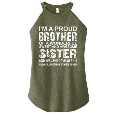 Funny Gift For Brother From Awesome Sister Birthday Xmas Women's Perfect Tri Rocker Tank