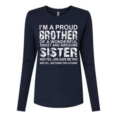 Funny Gift For Brother From Awesome Sister Birthday Xmas Womens Cotton Relaxed Long Sleeve T-Shirt