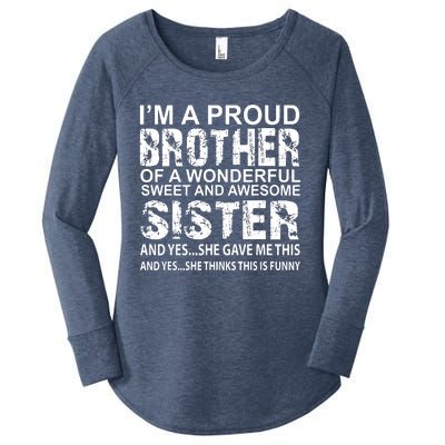 Funny Gift For Brother From Awesome Sister Birthday Xmas Women's Perfect Tri Tunic Long Sleeve Shirt