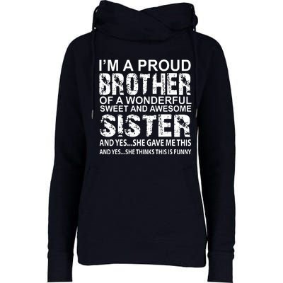 Funny Gift For Brother From Awesome Sister Birthday Xmas Womens Funnel Neck Pullover Hood