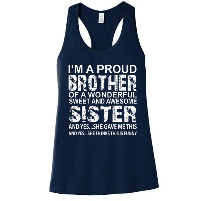 Funny Gift For Brother From Awesome Sister Birthday Xmas Women's Racerback Tank