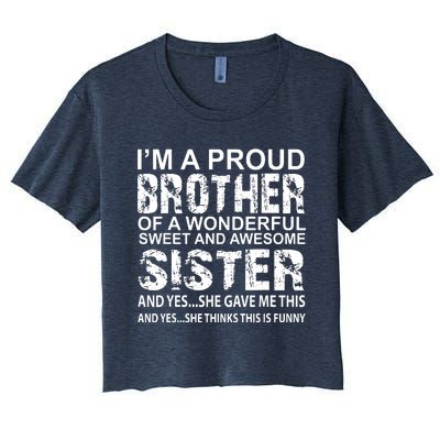 Funny Gift For Brother From Awesome Sister Birthday Xmas Women's Crop Top Tee