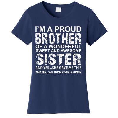 Funny Gift For Brother From Awesome Sister Birthday Xmas Women's T-Shirt