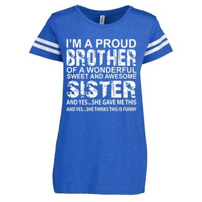 Funny Gift For Brother From Awesome Sister Birthday Xmas Enza Ladies Jersey Football T-Shirt