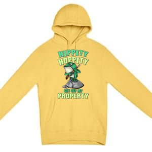 Funny Gun Frog Hippity Hoppity Get Off My Property Premium Pullover Hoodie