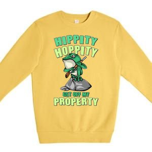 Funny Gun Frog Hippity Hoppity Get Off My Property Premium Crewneck Sweatshirt