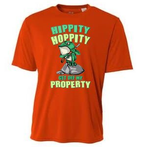 Funny Gun Frog Hippity Hoppity Get Off My Property Cooling Performance Crew T-Shirt