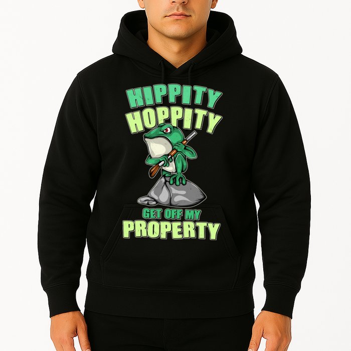 Funny Gun Frog Hippity Hoppity Get Off My Property Hoodie