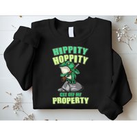 Funny Gun Frog Hippity Hoppity Get Off My Property Sweatshirt