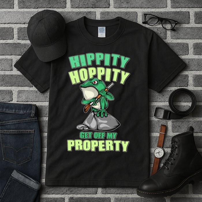 Funny Gun Frog Hippity Hoppity Get Off My Property Tall T-Shirt