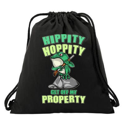 Funny Gun Frog Hippity Hoppity Get Off My Property Drawstring Bag