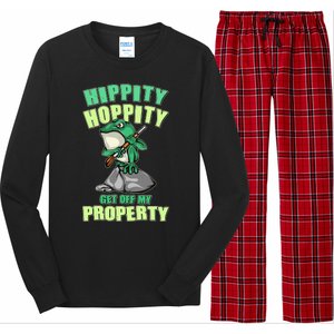 Funny Gun Frog Hippity Hoppity Get Off My Property Long Sleeve Pajama Set