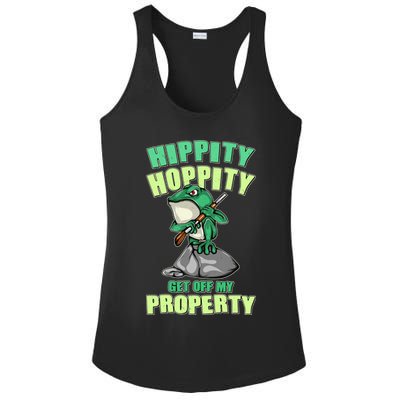 Funny Gun Frog Hippity Hoppity Get Off My Property Ladies PosiCharge Competitor Racerback Tank