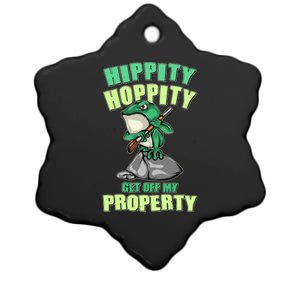 Funny Gun Frog Hippity Hoppity Get Off My Property Ceramic Star Ornament