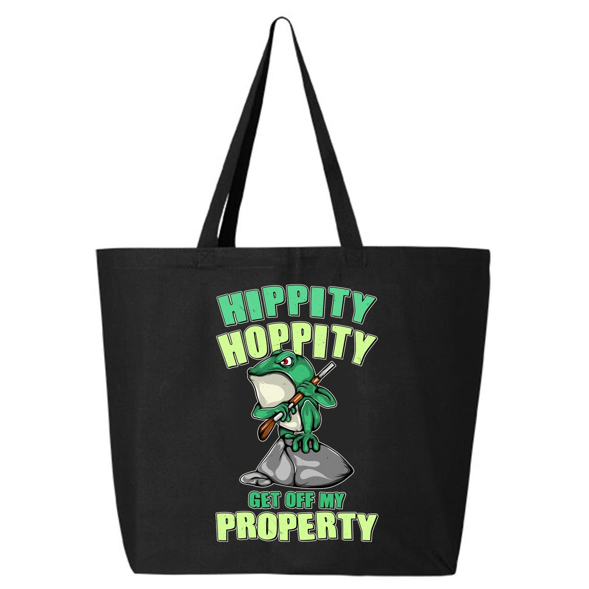 Funny Gun Frog Hippity Hoppity Get Off My Property 25L Jumbo Tote