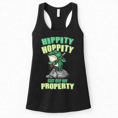 Funny Gun Frog Hippity Hoppity Get Off My Property Womens Tank Top