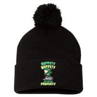 Funny Gun Frog Hippity Hoppity Get Off My Property Pom Pom 12in Knit Beanie
