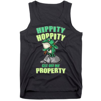 Funny Gun Frog Hippity Hoppity Get Off My Property Tank Top