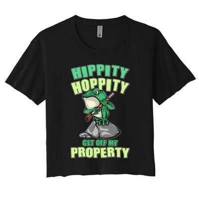 Funny Gun Frog Hippity Hoppity Get Off My Property Crop Top