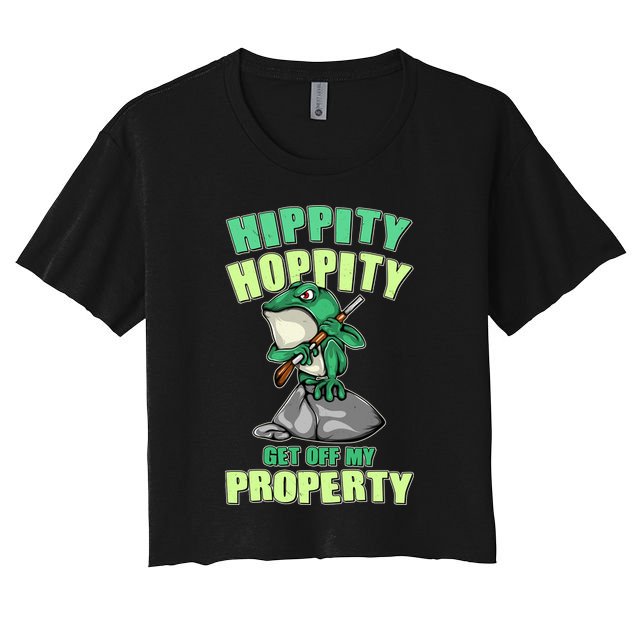 Funny Gun Frog Hippity Hoppity Get Off My Property Crop Top