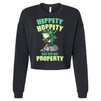 Funny Gun Frog Hippity Hoppity Get Off My Property Cropped Pullover Crew