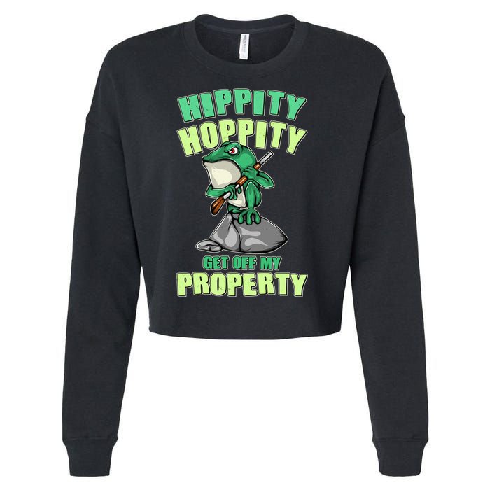 Funny Gun Frog Hippity Hoppity Get Off My Property Cropped Pullover Crew
