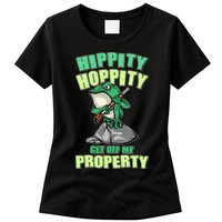 Funny Gun Frog Hippity Hoppity Get Off My Property Womens T-Shirt